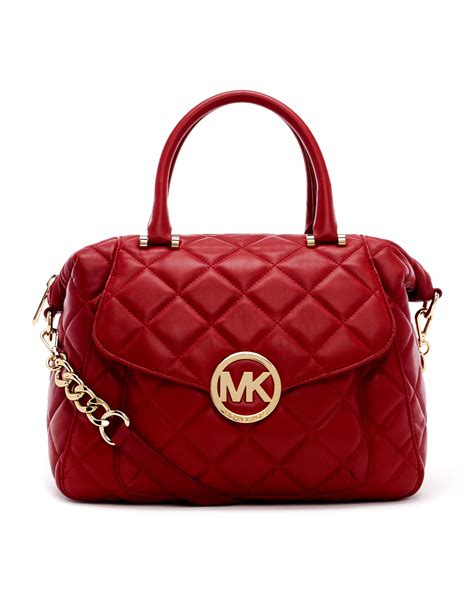 michael kors large fulton quilted satchel|fulton large shoulder bag.